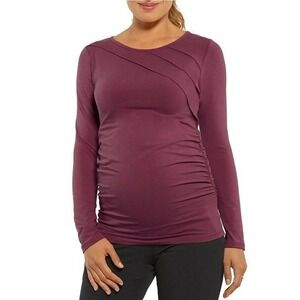 Stowaway Sunburst Maternity Top Burgundy Purple Medium
